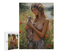 Floral Fantasy with Rabbit Puzzle 500 Pièces Educa Jouet en Bois Cadeau Unique Décoration Intérieure Jeu Éducatif Challenge Toy Adultes Et Enfants À Partir De 14 Ans 500 PCS