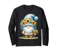 Floral Flower GNOME Graphic for Sunflower Grandpa Life Manche Longue