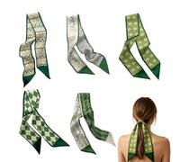 Floral Hair Scarf, 5-Piece Lightweight Headband, 90x6 cm Ribbon with Silk-feel, Durable Polyester Wrap, Scarf Headband with Boho Style, Styling Accessory for Braid & Party