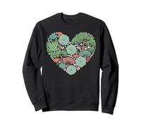 Floral Heart Succulent Botanical Watercolor Aesthetic Sweatshirt