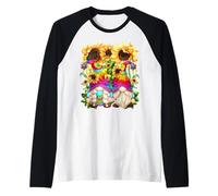 Floral Hippie Gnomes for Women and Hippies with Sunflower Manche Raglan