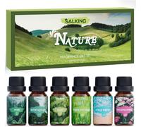 Floral Huiles Essentielles, 6x10ml 100% Huile Essentielle Bio Pour Diffuseurs, Humidificateurs, Massage, Lavande, Rose, Jasmin, Camomille, Gardénia, Fleurs De Cerisier