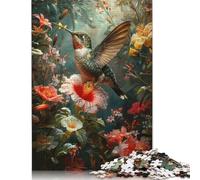Floral Hummingbird Puzzle 1000 Pièces Educa Jouet en Bois Divertissement Créatif Décoration Intérieure Jeu Éducatif Challenge Toy pour Adultes Et Enfants À Partir De 12 Ans 1000pcs (75x50cm)