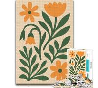 Floral Illustration with Orange Flowers and L Puzzle, 1000 pièces | Une activité en intérieur en janvier pour les w nds d’hiver, pour rester concentré.