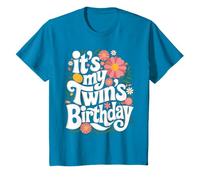 Floral It's My twin's Birthday Colorful Flowers Women Girls T-Shirt