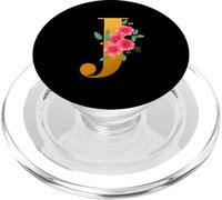 Floral J Alphabet Cute Initial Monogram Letter J Graphic PopSockets PopGrip pour MagSafe