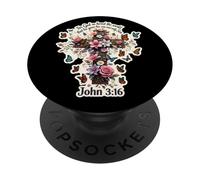 Floral John 3:16 Verse biblique pour Dieu si aimé Le Monde PopSockets PopGrip Adhésif