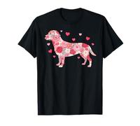 Floral Labrador Retriever Heart Botanical Puppy Love T-Shirt