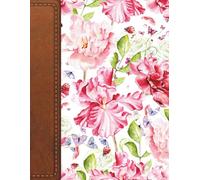 Floral Leather Sketchbook - Elegant Watercolor Flower Art Journal: 8.5 x 11 Inch Dot Grid Notebook | 200 Pages | Perfect for Drawing, Journaling & Creative Writing