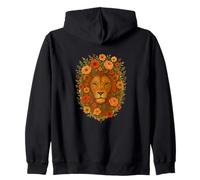Floral Lion Lion Zodiaque Nature Sauvage Jungle Bloom Spirit Sweat à Capuche
