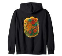 Floral Lion Lion Zodiaque Nature Sauvage Jungle Bloom Spirit Sweat à Capuche