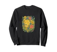 Floral Lion Lion Zodiaque Nature Sauvage Jungle Bloom Spirit Sweatshirt