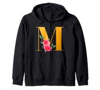 Floral M Alphabet Cute Initial Monogram Letter M Graphic Sweat à Capuche