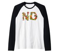 Floral NO Simple Citation Sarcasme Drôle Manche Raglan