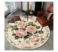 Floral Pattern Round Carpet for Living Room Bedroom Mat Easy to Clean Festive Atmosphere Decorated Home Decorative Rug(Color01,Diameter 140cm)