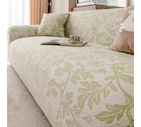 Floral Pattern Sofa Slipcovers, Vintage High Stretch Sofa Covers | Living Room Furniture Protector, Fitted Universal Couch Cover, Stylish Couch Covers For Dogs Pets Cats(Green,2 Seater)