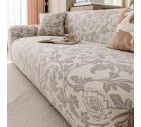 Floral Pattern Sofa Slipcovers, Vintage High Stretch Sofa Covers | Living Room Furniture Protector, Fitted Universal Couch Cover, Stylish Couch Covers For Dogs Pets Cats(Gray,2 Seater)