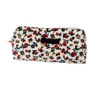 Floral Pencil Case, Cosmetic Bag Pouch, 7.87x1.77in Zipper Storage Organizer, Stylish Floral Design, Authentic Fabric Material for School Makeup Toiletry Use