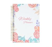Floral - Planificateur hebdomadaire A5 - 52 semaines - Agenda compact pour planification quotidienne, suivi des objectifs et gestion du temps - Idéal pour étudiant et organisateur professionnel