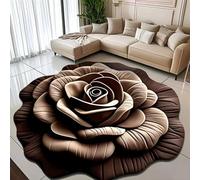 Floral Plush & Diatomaceous Earth Floor Mat - 3D Flower Design, Soft and Comfortable, Super Absorbent, Dual-Sided Non-Slip, Quick-Dry Bathroom Rug for Bedroom, Entryway, Or Vanity Area (31in/80cm,M)