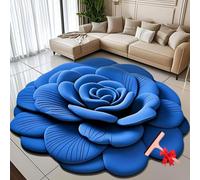 Floral Plush Diatomaceous Earth Floor Mat,3D Visual Flower Shaped Diatom Mud Floor Rugs,3D Flowers Design Flooring Mats Suitable for Bedroom,Kitchen,Bathroom