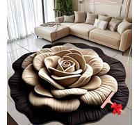 Floral Plush Diatomaceous Earth Floor Mat,3D Visual Flower Shaped Diatom Mud Floor Rugs,3D Flowers Design Flooring Mats Suitable for Bedroom,Kitchen,Bathroom