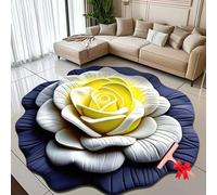 Floral Plush Diatomaceous Earth Floor Mat,3D Visual Flower Shaped Diatom Mud Floor Rugs,3D Flowers Design Flooring Mats Suitable for Bedroom,Kitchen,Bathroom