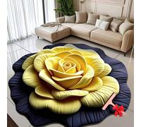 Floral Plush Diatomaceous Earth Floor Mat,3D Visual Flower Shaped Diatom Mud Floor Rugs,3D Flowers Design Flooring Mats Suitable for Bedroom,Kitchen,Bathroom