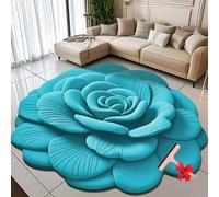Floral Plush Diatomaceous Earth Floor Mat,3D Visual Flower Shaped Diatom Mud Floor Rugs,3D Flowers Design Flooring Mats Suitable for Bedroom,Kitchen,Bathroom
