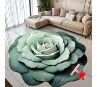 Floral Plush Diatomaceous Earth Floor Mat,3D Visual Flower Shaped Diatom Mud Floor Rugs,3D Flowers Design Flooring Mats Suitable for Bedroom,Kitchen,Bathroom