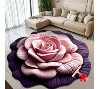 Floral Plush Diatomaceous Earth Floor Mat,3D Visual Flower Shaped Diatom Mud Floor Rugs,3D Flowers Design Flooring Mats Suitable for Bedroom,Kitchen,Bathroom