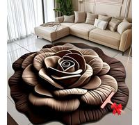 Floral Plush Diatomaceous Earth Floor Mat,3D Visual Flower Shaped Diatom Mud Floor Rugs,3D Flowers Design Flooring Mats Suitable for Bedroom,Kitchen,Bathroom