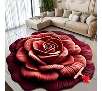 Floral Plush Diatomaceous Earth Floor Mat,3D Visual Flower Shaped Diatom Mud Floor Rugs,3D Flowers Design Flooring Mats Suitable for Bedroom,Kitchen,Bathroom