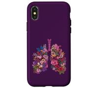 Floral Poumons Respiratoire Anatomie Papillon Nature Art Coque pour iPhone X/XS