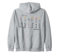 Floral pour Maman Forte, courageuse, intrépide, aimante et Gentille Sweat à Capuche
