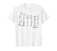 Floral pour Maman Forte, courageuse, intrépide, aimante et Gentille T-Shirt