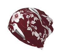 Floral -Print Multifonctionnel Beanie Hat Spiral Open Top Design All Season pour Hommes Femmes Outdoor Voyage Noir