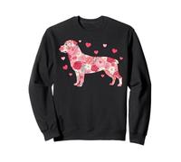 Floral Rottweiler Heart Botanical Puppy Love Art Sweatshirt