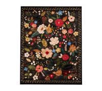Floral Rug - 63x79 inch Aesthetic Flower Carpet, Washable Decorative Floor Mat with Soft Plush Texture, Ideal for Home Living Room Nursery Bedroom Kitchen Bathroom Entryway Hallway Patio Backyard