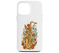Floral Saxophone Jazz Music Saxophonist Coque pour iPhone 13 Pro Max