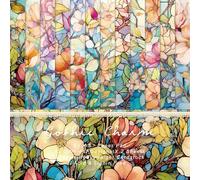 Floral Scrapbooking Papier 24 Feuilles,12 Motifs Fleurs,15.2 x 15.2 cm,Decoratif Scrapbooking Vintage Stamperia Papier Journaling Décopatch Accessoires Decopatch Feuilles Papier (A, 15.2 x 15.2 cm)