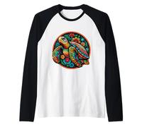Floral Sea Turtle Earth Day Ecology Femmes Filles Océan Manche Raglan