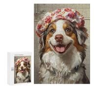 Floral Shower Cap Dog Puzzle 1000 Pièces Educa Jouet en Bois Cadeau Unique Décoration Intérieure Jeu Éducatif Challenge Toy Adultes Et Enfants À Partir De 14 Ans 300 PCS