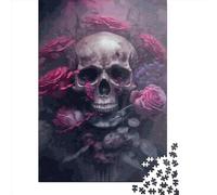 Floral Skull Puzzle 1000 Pièces Educa Jouet en Bois Cadeau Unique De l'art De La Décoration Jeu Éducatif Challenge Toy Adultes & Enfants des 14 Ans 1000pcs (75x50cm)