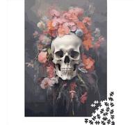 Floral Skull Puzzle 1000 Pièces Educa Jouet en Bois Divertissement Créatif De l'art De La Décoration Jeu Éducatif Challenge Toy pour Adultes Et Enfants À Partir De 12 Ans 1000pcs (75x50cm)