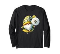 Floral Spring Gnome Womens Dandelion Graphic Cute Flower Manche Longue