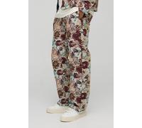 Floral Tapestry Fixed Waist Relaxed Fit Trousers homme - multicolore - L, multicolore