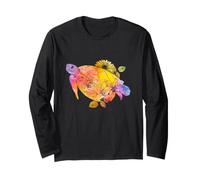 Floral Tortue de mer Aquarelle Océan Botanique Wildlife Art Manche Longue