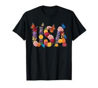 Floral USA Monogram Patriotic Wildflower July 4th Pride T-Shirt