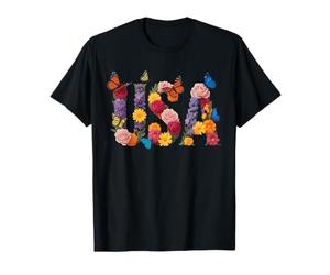 Floral USA Monogram Patriotic Wildflower July 4th Pride T-Shirt